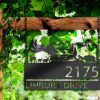 DINOZOZO Personalized Forest Elk Deer Bear Scene Address Sign Custom Metal Signs2