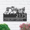 DINOZOZO Personalized Goat Pig Chicken Rabbit Farm Animals Ranch Address Sign Custom Metal Signs