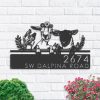 DINOZOZO Personalized Goat Sheep Chicken Farmhouse Farm Animals Address Sign Custom Metal Signs