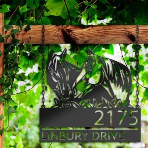 DINOZOZO Personalized Horse Couple Farm House Ranch Address Sign Custom Metal Signs2