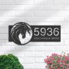 DINOZOZO Personalized Horse Head Address Sign Custom Metal Signs