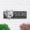 DINOZOZO Personalized Hummingbird Flowers Heart Shape Address Sign Custom Metal Signs1