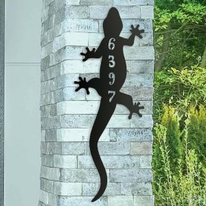 DINOZOZO Personalized Lizard Address Sign Custom Metal Signs2