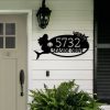 DINOZOZO Personalized Mermaid Nautical Coastal Beach House Address Sign Custom Metal Signs