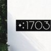 DINOZOZO Personalized Mid Century Atom Starburst Address Sign Custom Metal Signs