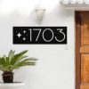 DINOZOZO Personalized Mid Century Atom Starburst Address Sign Custom Metal Signs3