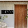 DINOZOZO Personalized Mid Century Atom Starburst Address Sign Custom Metal Signs4