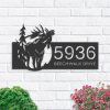 DINOZOZO Personalized Moose Elk Wild Life Forest Address Sign Custom Metal Signs