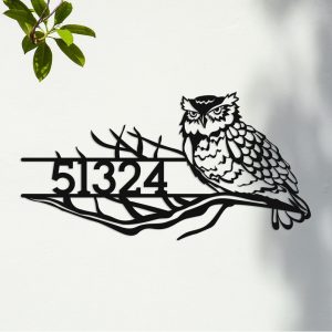 DINOZOZO Personalized Owl On The Arrow Address Sign Custom Metal Signs 1