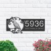 DINOZOZO Personalized Parrot Bird on Tree Branch V2 Address Sign Custom Metal Signs
