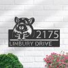 DINOZOZO Personalized Peeking Chinchilla Address Sign Custom Metal Signs
