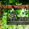 DINOZOZO Personalized Peeking Chinchilla Address Sign Custom Metal Signs2