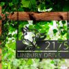 DINOZOZO Personalized Peeking Cow Farm Animal Ranch V1 Address Sign Custom Metal Signs3