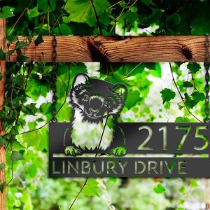 DINOZOZO Personalized Peeking Ferret Address Sign Custom Metal Signs2