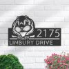 DINOZOZO Personalized Peeking Flying Squirrel Address Sign Custom Metal Signs