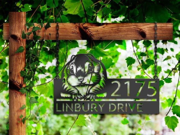 DINOZOZO Personalized Peeking Flying Squirrel Address Sign Custom Metal Signs