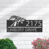 DINOZOZO Personalized Peeking Goat Farm Animal Ranch Address Sign Custom Metal Signs