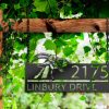 DINOZOZO Personalized Peeking Goat Farm Animal Ranch Address Sign Custom Metal Signs2