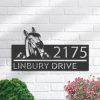 DINOZOZO Personalized Peeking Horse Farm Animal Ranch Address Sign Custom Metal Signs