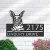 DINOZOZO Personalized Peeking Kangaroo Address Sign Custom Metal Signs