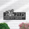 DINOZOZO Personalized Peeking Lion Address Sign Custom Metal Signs