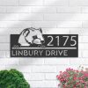 DINOZOZO Personalized Peeking Marten Wild Animal Wildlife Address Sign Custom Metal Signs