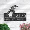 DINOZOZO Personalized Peeking Parrot Address Sign Custom Metal Signs