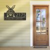 DINOZOZO Personalized Peeking Rabbit Address Sign Custom Metal Signs3