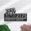 DINOZOZO Personalized Peeking Red Panda Address Sign Custom Metal Signs
