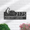 DINOZOZO Personalized Peeking Skunk Wild Animal Wildlife Address Sign Custom Metal Signs