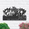 DINOZOZO Personalized Pigs Farmhouse Address Sign Custom Metal Signs