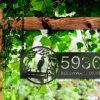 DINOZOZO Personalized River Scene Stork Address Sign Custom Metal Signs2