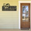 DINOZOZO Personalized Running Horse Mountain Forest Scene Address Sign Custom Metal Signs3