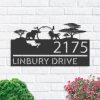 DINOZOZO Personalized Safari Scene Address Sign Custom Metal Signs