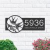 DINOZOZO Personalized Swallow Couple Address Sign Custom Metal Signs