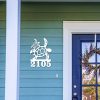 DINOZOZO Personalized Turtle and Baby Coastal Beach House Address Sign Custom Metal Signs2