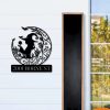 DINOZOZO Personalized Witch on Crescent Moon Address Sign Custom Metal Signs3