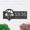 DINOZOZO Personalized Wolf on Full Moon Address Sign Custom Metal Signs
