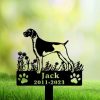 DINOZOZO Pointer Dog Grave Marker Garden Stakes Dog Sympathy Gift Cemetery Decor Memorial Custom Metal Signs