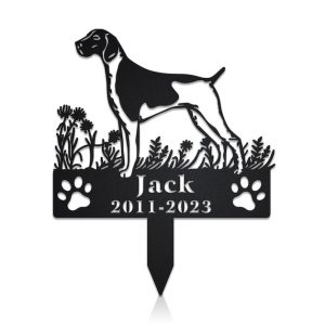DINOZOZO Pointer Dog Grave Marker Garden Stakes Dog Sympathy Gift Cemetery Decor Memorial Custom Metal Signs3