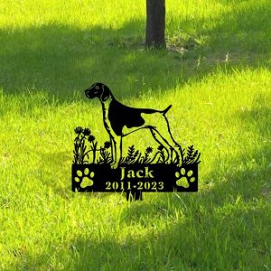 DINOZOZO Pointer Dog Grave Marker Garden Stakes Dog Sympathy Gift Cemetery Decor Memorial Custom Metal Signs4