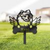 DINOZOZO Pomeranian Dog Grave Marker Garden Stakes Dog Memorial Gift Cemetery Decor Custom Metal Signs