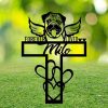 DINOZOZO Pug Dog Grave Marker Garden Stakes Forever Loved Dog Memorial Gift Cemetery Decor Custom Metal Signs2