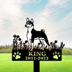 DINOZOZO Rat Terrier Dog Grave Marker Garden Stakes Dog Sympathy Gift Cemetery Decor Memorial Custom Metal Signs