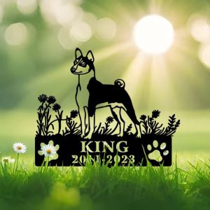 DINOZOZO Rat Terrier Dog Grave Marker Garden Stakes Dog Sympathy Gift Cemetery Decor Memorial Custom Metal Signs3
