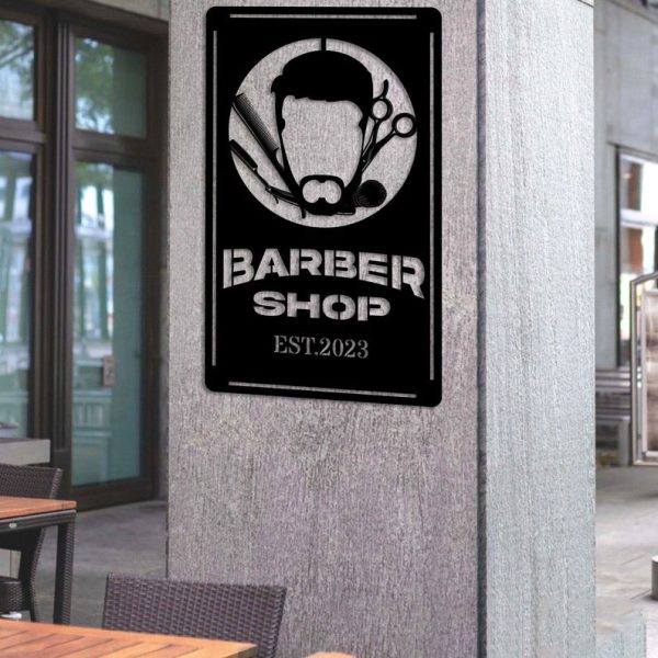 DINOZOZO Retro Barber Shop Hair Stylist Business Custom Metal Signs