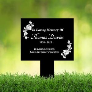 DINOZOZO Roses In Loving Memory of Grave Marker Memorial Stake Sympathy Gifts Custom Metal Signs3