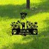 DINOZOZO Russell Terrier Dog Grave Marker Garden Stakes Dog Sympathy Gift Cemetery Decor Memorial Custom Metal Signs4