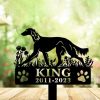 DINOZOZO Saluki Dog Grave Marker Garden Stakes Dog Sympathy Gift Cemetery Decor Memorial Custom Metal Signs2