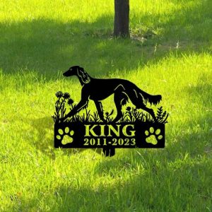 DINOZOZO Saluki Dog Grave Marker Garden Stakes Dog Sympathy Gift Cemetery Decor Memorial Custom Metal Signs4